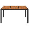 vidaXL Garden Table With Wooden Top Black