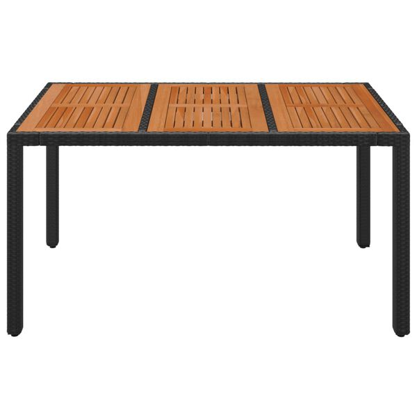 vidaXL Garden Table With Wooden Top Black