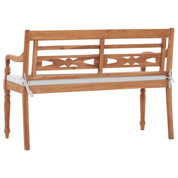 vidaXL Outdoor Bench Brown, White Teak Wood, Cotton 2-Seater Durable