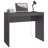 vidaXL Desk High gloss grey Engineered wood Compact Sleek Desk