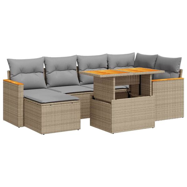 vidaXL Garden Sofa Set Beige, Light Grey