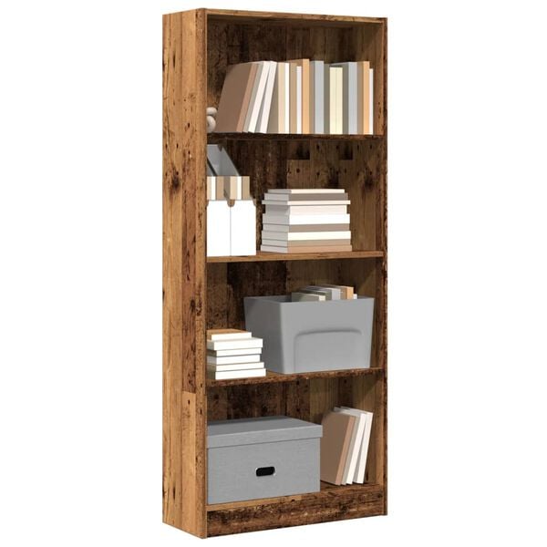 vidaXL Bookcase Old wood Engineered wood 23.6 x 9.4 x 56.3 in Bookcase