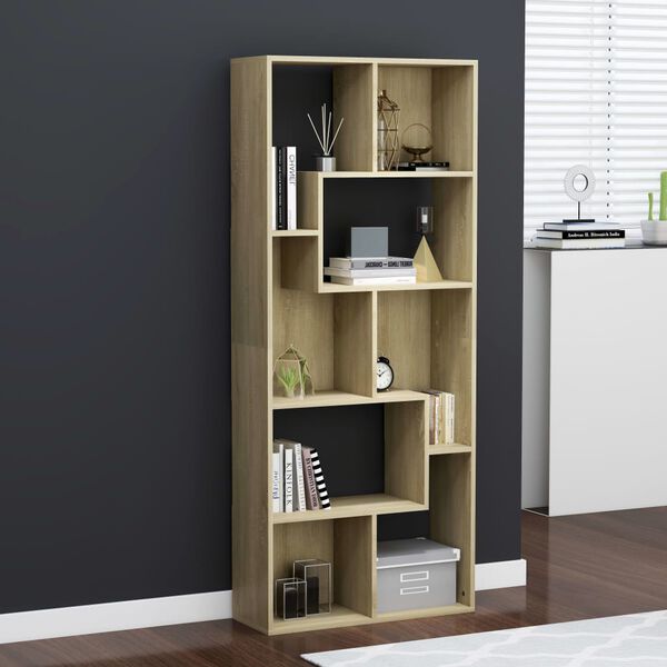 vidaXL Book Cabinet Sonoma oak Engineered wood Medium Book Cabinet