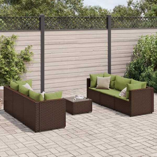 vidaXL Patio Lounge Set Set of 6 Brown