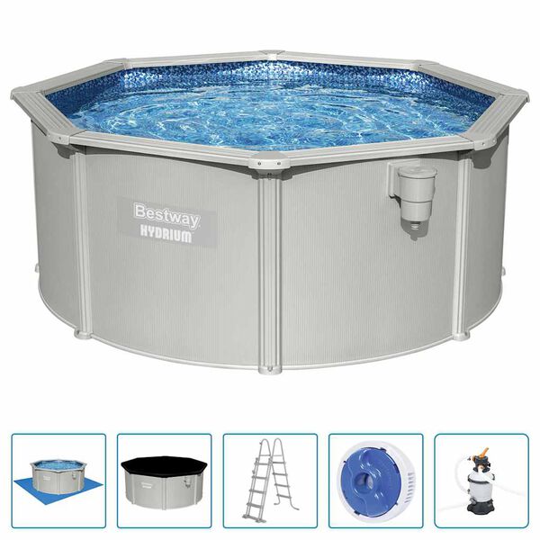 Bestway Swimming Pool Grey Steel Large UV-resistant materials