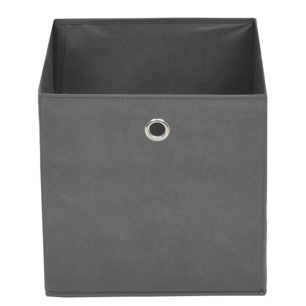vidaXL Storage Box Set of 10 Grey Non-woven fabric 12.6x12.6x12.6 in
