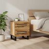 vidaXL Bedside Cabinet Brown Solid Mango Wood, Engineered Wood, Steel