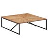 vidaXL Coffee Table White, Brown Solid Acacia wood 43.3 x 43.3 x 14 in