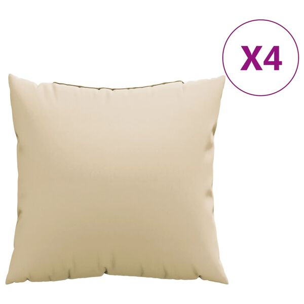 vidaXL Sofa Cushion Set of 4 Beige 100% polyester 19.7 x 19.7 in