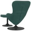 vidaXL Egg Chair with Footstool Dark Green 24.80 x 28.74 x 35.43 in