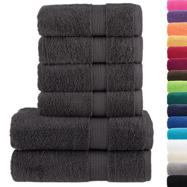 vidaXL Towel Set Charcoal 100% ring-spun cotton
