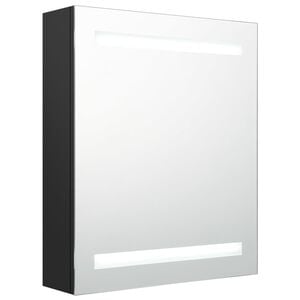 vidaXL Bathroom Cabinet Black MDF with melamine finish, glass