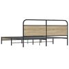 vidaXL Bed Frame Smoked Oak Steel, Engineered wood Super King Bed Frame