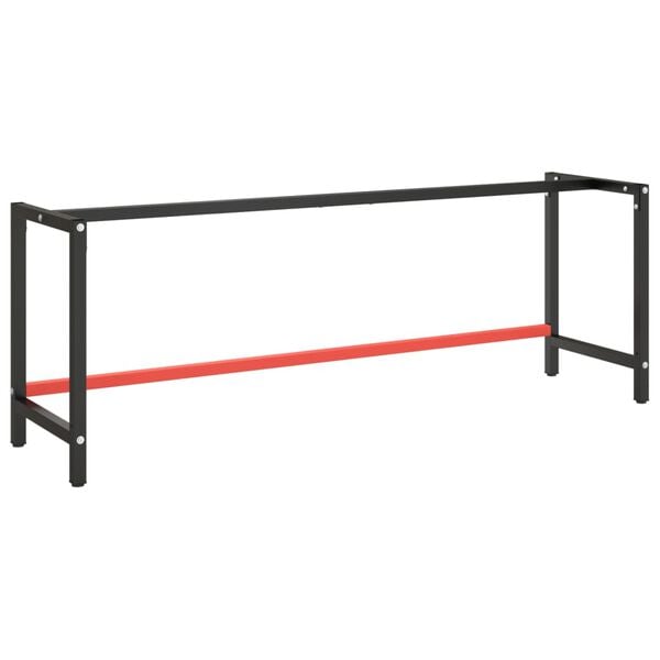 vidaXL Work Bench Frame Matte black and matte red Powder-coated metal