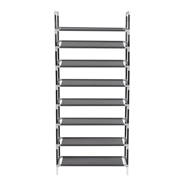 vidaXL Shoe Rack Black Metal Large Minimalistic Shoe Rack