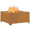 vidaXL Fire Pit Brown 31.5" x 31.5" x 15.7" Weathering steel
