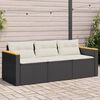 vidaXL Garden Sofa Black and Cream White