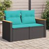 vidaXL Garden Sofa Black, Blue