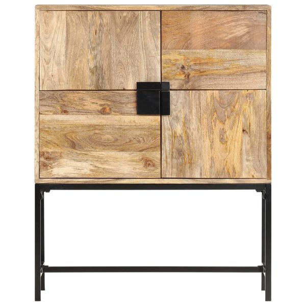 vidaXL Highboard Brown and black Solid mango wood