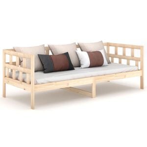 vidaXL Day Bed Natural wood Solid pine wood Single Convertible