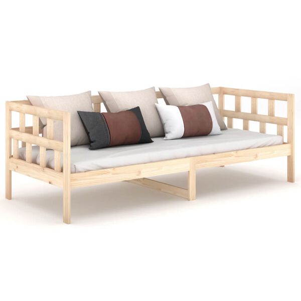 vidaXL Day Bed Natural wood Solid pine wood Single Convertible