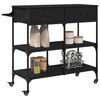 vidaXL Kitchen Trolley Black 41.3"x16.5"x37.4" Engineered Wood