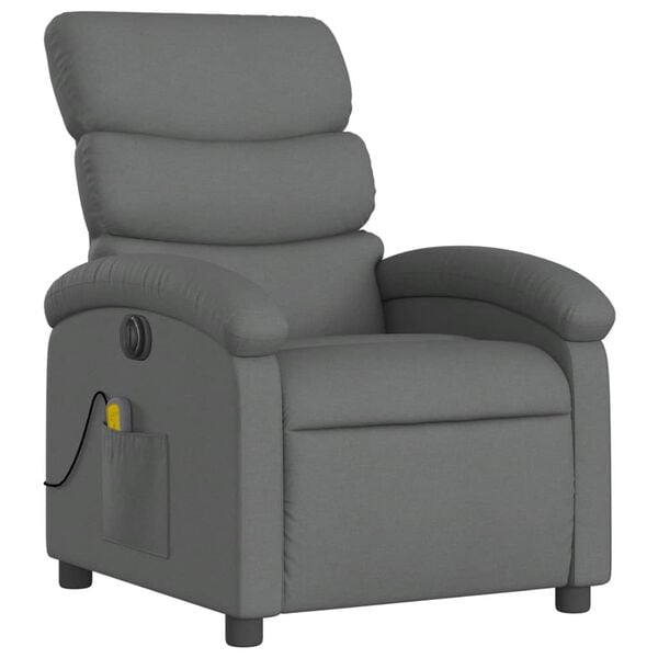 vidaXL Electric Massage Recliner Chair Dark Gray