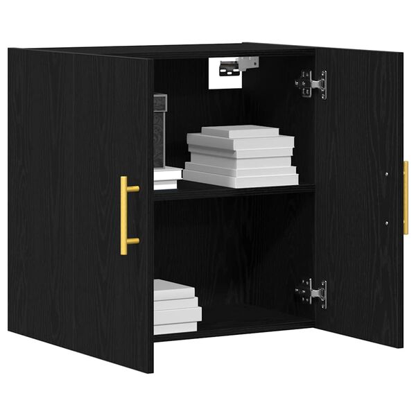 vidaXL Wall-mounted Cabinet Black Oak 23.62 x 12.20 x 27.56 in