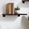 vidaXL Wall Shelf Dark Brown Solid Oak Wood 15.7 in x 11.8 in Durable