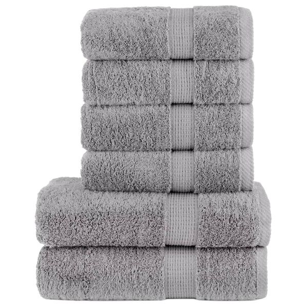 vidaXL Towel Set Gray 100% Cotton