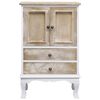 vidaXL Drawer Cabinet White Paulownia wood Medium Drawer Cabinet