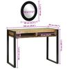 vidaXL Dressing Table Brown 39.4" x 19.7" x 29.5" Solid Mango wood