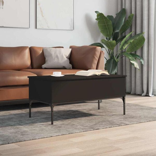 vidaXL Coffee Table Black Engineered wood, metal Large Coffee Table