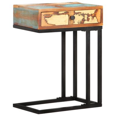 vidaXL U-Shaped Side Table 17.7"x11.8"x24" Solid Reclaimed Wood