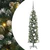 vidaXL Artificial Slim Christmas Tree Green and White 47.24 in
