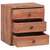 vidaXL Bedside Cabinet Natural Mahogany Mahogany Wood 13.8x9.8x13.8 in
