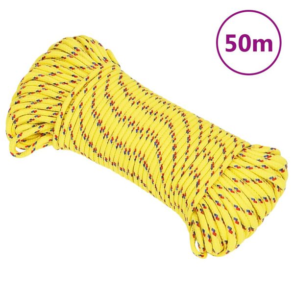 vidaXL Boat Rope Yellow 0.16 " 164.0 ' Polypropylene