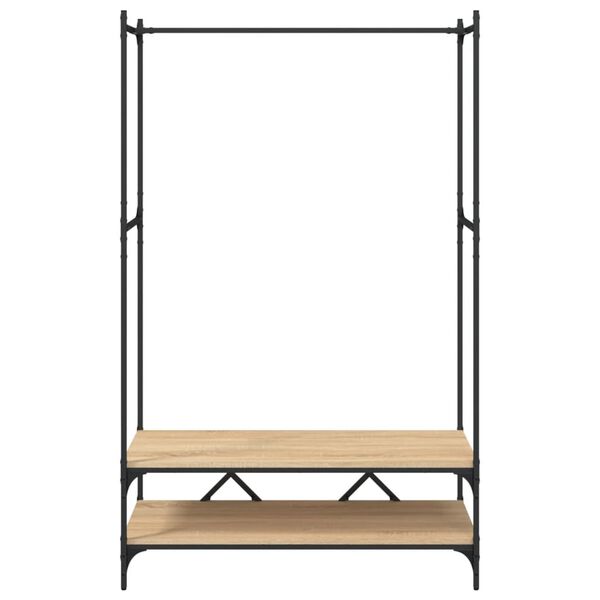 vidaXL Clothes Rack Sonoma Oak Engineered wood, Metal Compact