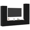 vidaXL TV Cabinet Set Wall-mounted 4 pcs Black Oak Engineered Wood