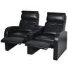 vidaXL Recliner Sofa Black Artificial Leather, Wooden Frame 2-Seater