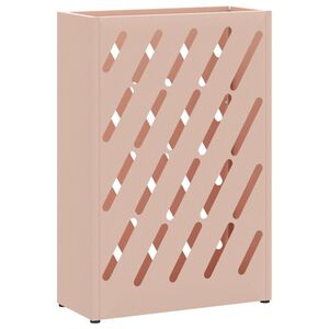 vidaXL Umbrella Stand with Storage Pink 11.02 x 4.72 x 16.14 in Steel