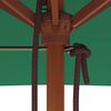 vidaXL Garden Parasol Green Fabric, Laminated bamboo, Hardwood