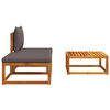 vidaXL 3 Piece Garden Sofa Set with Cushions Wood Acacia&Rope