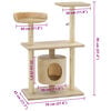 vidaXL Cat Tree Beige Engineered wood, sisal rope, plush fabric Medium