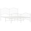 vidaXL Bed Frame White Powder-Coated Steel Double Bed Frame
