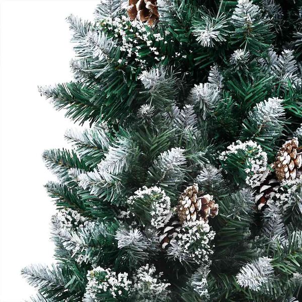 vidaXL Christmas Tree Green and white PVC, Steel, Plastic 7ft