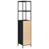 vidaXL Bathroom Cabinet Black oak Engineered wood Medium Adjustable Feet