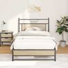 vidaXL Bed Frame Sonoma oak Engineered wood, steel 39x79 in Bed Frame