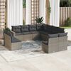 vidaXL Garden Sofa Set Grey PE Rattan Large Modular Garden Sofa Set