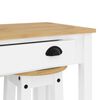 vidaXL Bar Set White Solid pine wood Compact Foldable Rustic